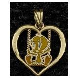 14k Gold Charm Tweety Bird 0.8g