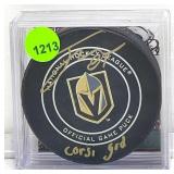 Autographed golden knights hockey puck