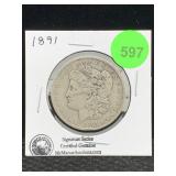 1891 Silver Morgan Dollar
