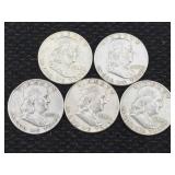 5-silver Half Dollars 90% Silver
