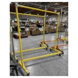 (1) industrial yellow costume garment rack-