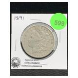 1891 Silver Morgan Dollar