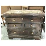 Marge Carson, wood and stone top 4 drawer