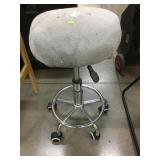 Rolling swivel stool chair, approx 13x25in