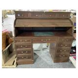 Vintage wooden roll top desk