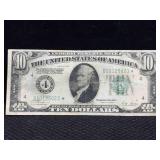 $10 Gold Note 1928 Rare Star Note