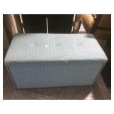 Aqua and hobnailed storage chest -36in x 18in x