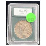 1886 Silver Morgan Dollar Cased Graded