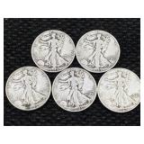 5-silver Half Dollars