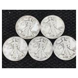 5-silver Half Dollars