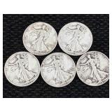 5-silver Half Dollars