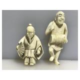 2 Carved Bone Netsukes