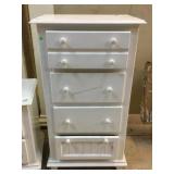 White tall dresser w/4 drawers, 4ft tall