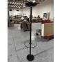 Metal and glass black floor lamp with built-in