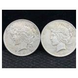 2 - Silver Peace Dollars