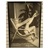 Framed Marilyn Monroe giclee print on board -