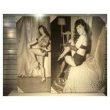 Pair of Bettie Page prints on canvas - New