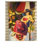 Painting on stretched canvas, signed by artist