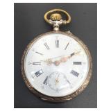 Antique 800 fine Silver French pocket watch - 6