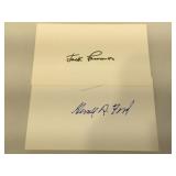 Pair of 3x5 index cards autographed by Gerald R.