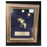 Framed Sterling silver dog trophy and more