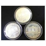 3- 1 oz. Silver Austrian Philharmonic rounds, 3 x