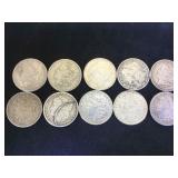 10- MORGAN SILVER DOLLARS, 10 x $