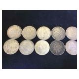 10- MORGAN SILVER DOLLARS, 10 x $