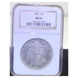 1886 NGC MS63 MORGAN SILVER DOLLAR