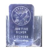 5 oz. .999 Fine Silver Bar, Sunshine Minting