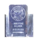 5 oz. .999 Fine Silver Bar, Sunshine Minting