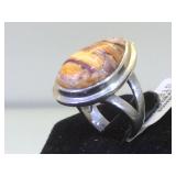 Sterling & gemstone ring, size 5