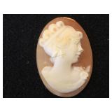 Vintage hand carved shell cameo