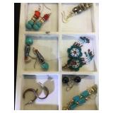7- pairs of Southwest style fashion earrings