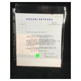 Signed letter by Kirpal Singh (guru) on official