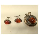 Sterling silver perfume bottle necklace pendant