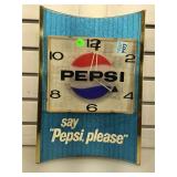 Vintage Pepsi clock in curved display  - plexi