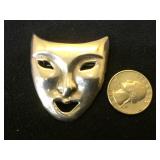 Sterling cut-out fAce pin/brooch, marked NDc