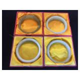 4- Jade Bangle bracelets,w/ decorative boxes