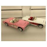 Pair of die-cast 1957 Corvette cars
