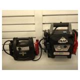 Pair of portable jump packs, 1 has air compressor