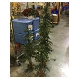 Lot of 3 mini pre-lit Christmas trees - 2 foot, 3