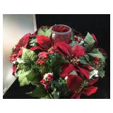 Floral Christmas centerpiece with candle holder