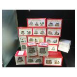 Lot of Liberty Falls Christmas village houses in