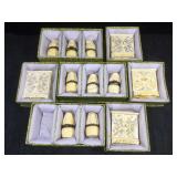 4 Kalifano bone scrimshaw miniature closets & 3