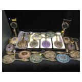 Kalifano enameled metal hand held mirrors &