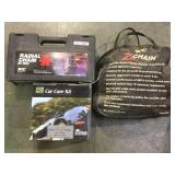 Lot of car items incl. Car Care kit, tire chains