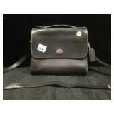 Coach black glove-tanned leather shoulder bag -