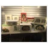 Lot of Dept. 56 Christmas village buildings in
