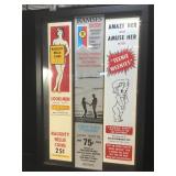 Framed vintage adult condom and novelty machine
